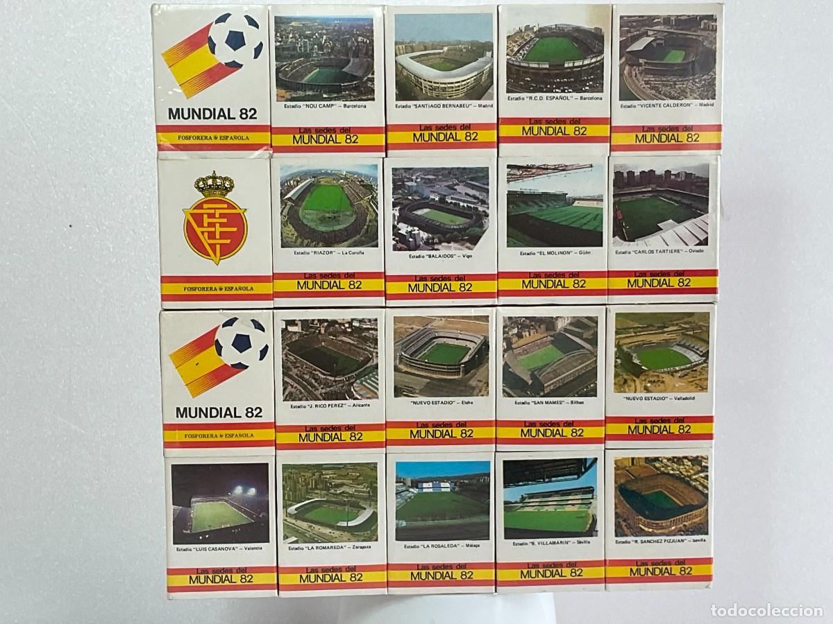 Cajas de cerillas: Colecci&oacute;n completa 20 cajas de cerillas Mundial Espa&ntilde;a 82 &ndash; Fosforera Espa&ntilde;ola &ndash; Bl&iacute;ster original pr