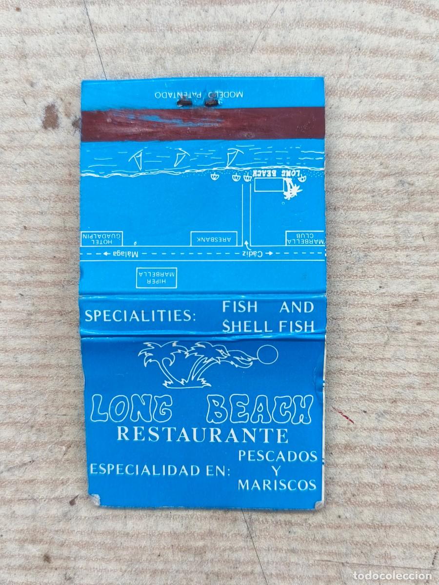 Cajas de cerillas: Carterita De Cerillas - Restaurante Long Beach - Marbella - 039