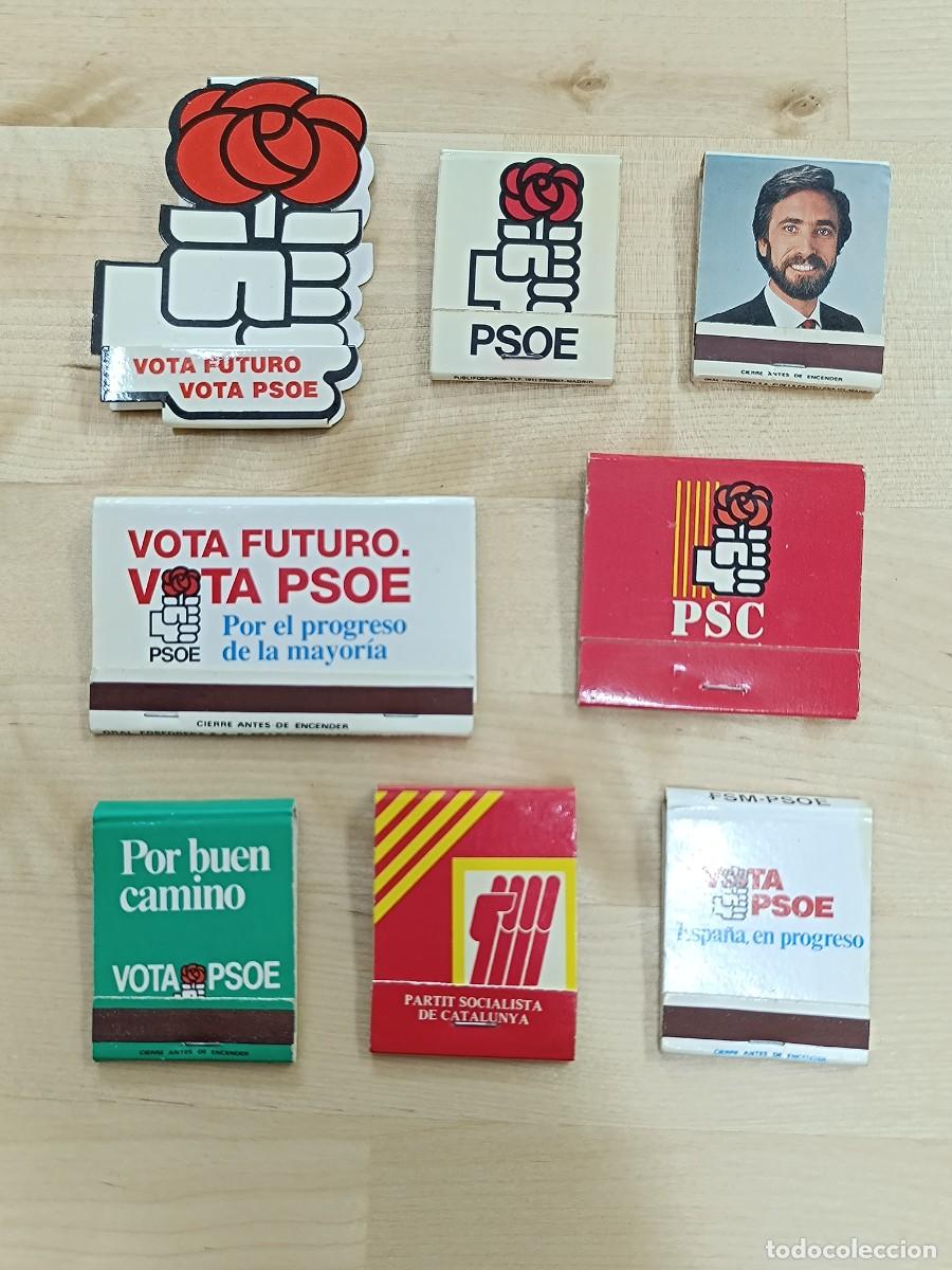 Cajas de cerillas: LOTE 8 CAJA DE CERILLAS PSOE A&Ntilde;OS 1979-1986