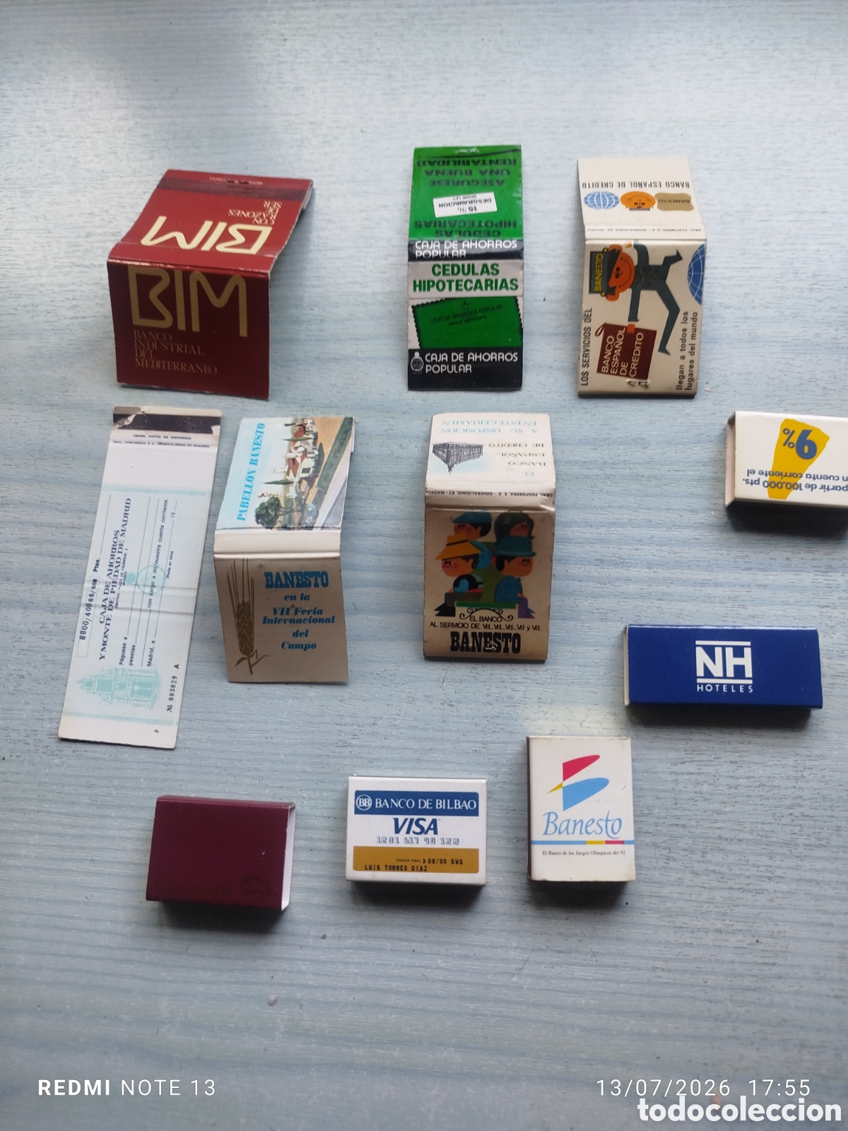 Caixas de F&oacute;sforos: lote 10 cajas cerillas tema bancos..
