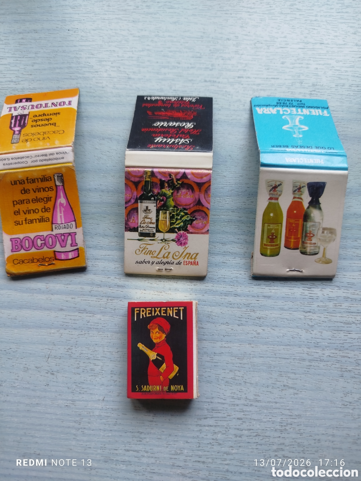 Caixas de F&oacute;sforos: lote 4 cajas cerillas tema bebidas