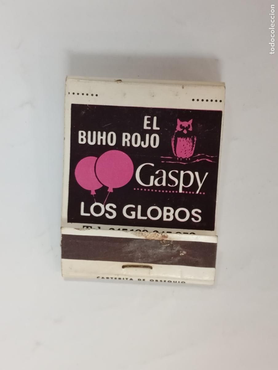 Cajas de cerillas: CAJA DE CERILLAS EL BUHO ROJO LOS GLOBOS. PN19