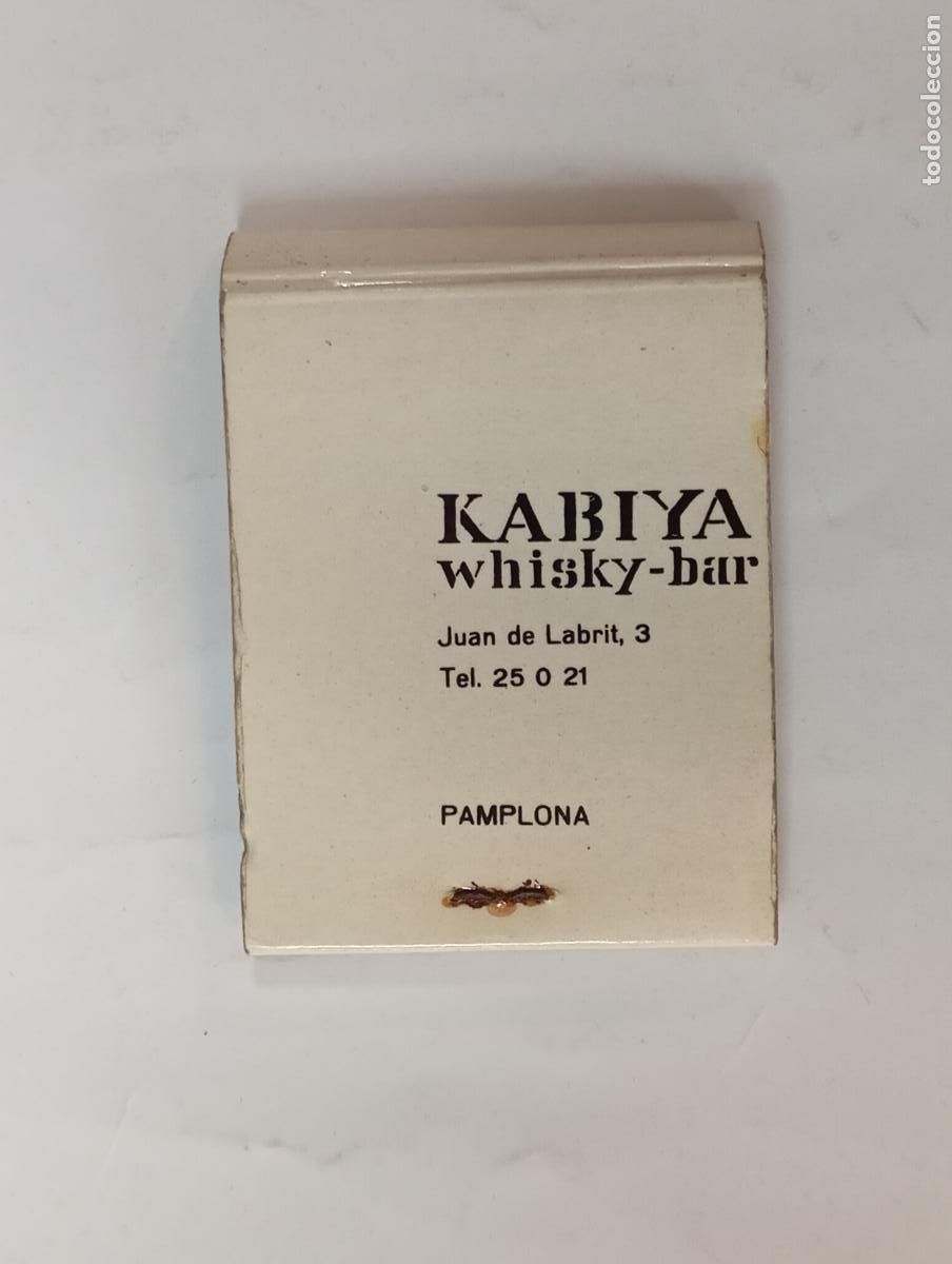 Cajas de cerillas: CAJA DE CERILLAS KABIYA WHISKY BAR PAMPLONA. PN19