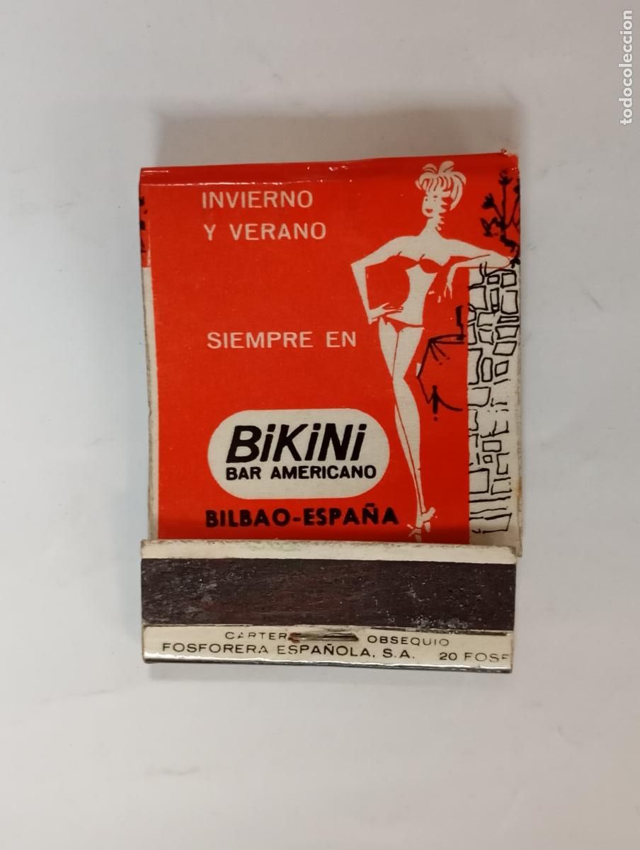 Cajas de cerillas: CAJA DE CERILLAS BIKINI BAR BILBAO. PN19