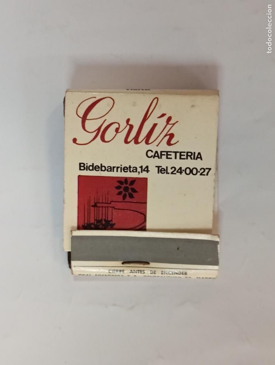 Cajas de cerillas: CAJA DE CERILLAS GORLIZ CAFETER&Iacute;A BILBAO. PN19