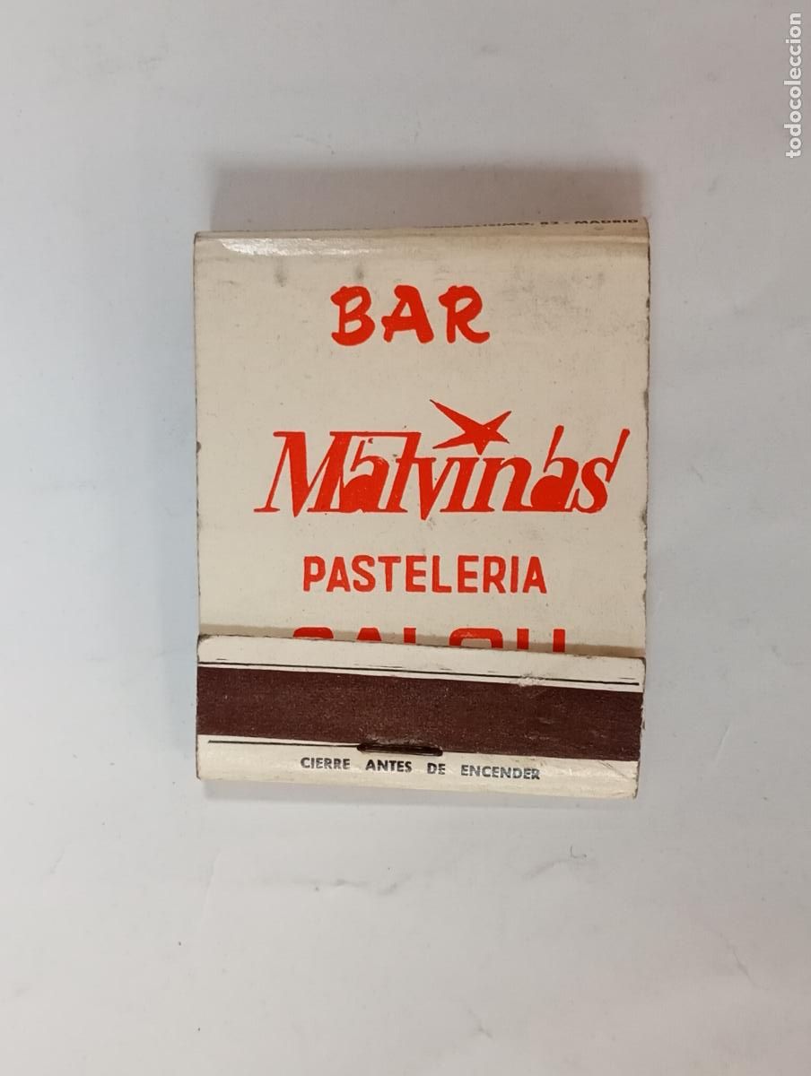 Cajas de cerillas: CAJA DE CERILLAS BAR MALVINAS SALOU. PN19