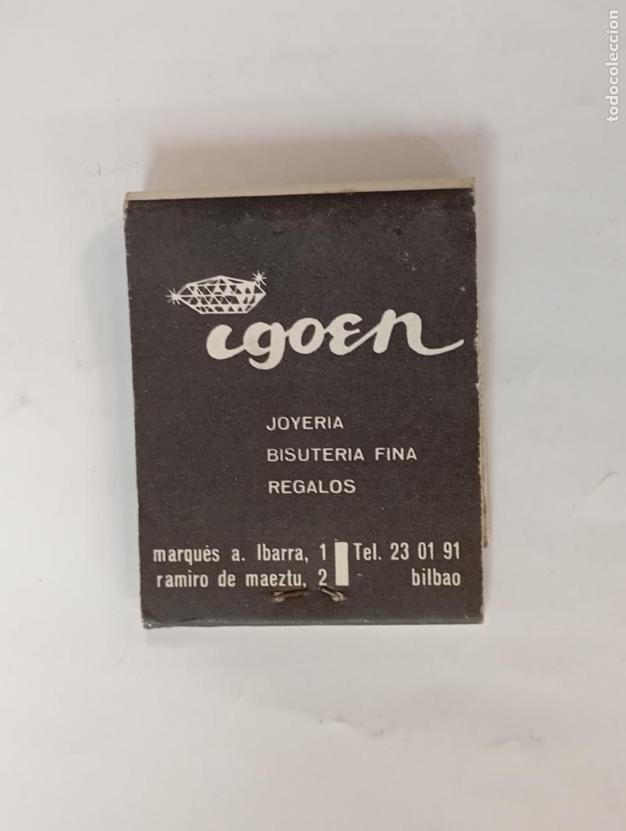 Cajas de cerillas: CAJA DE CERILLAS IGOEN JOYER&Iacute;A BILBAO. PN19