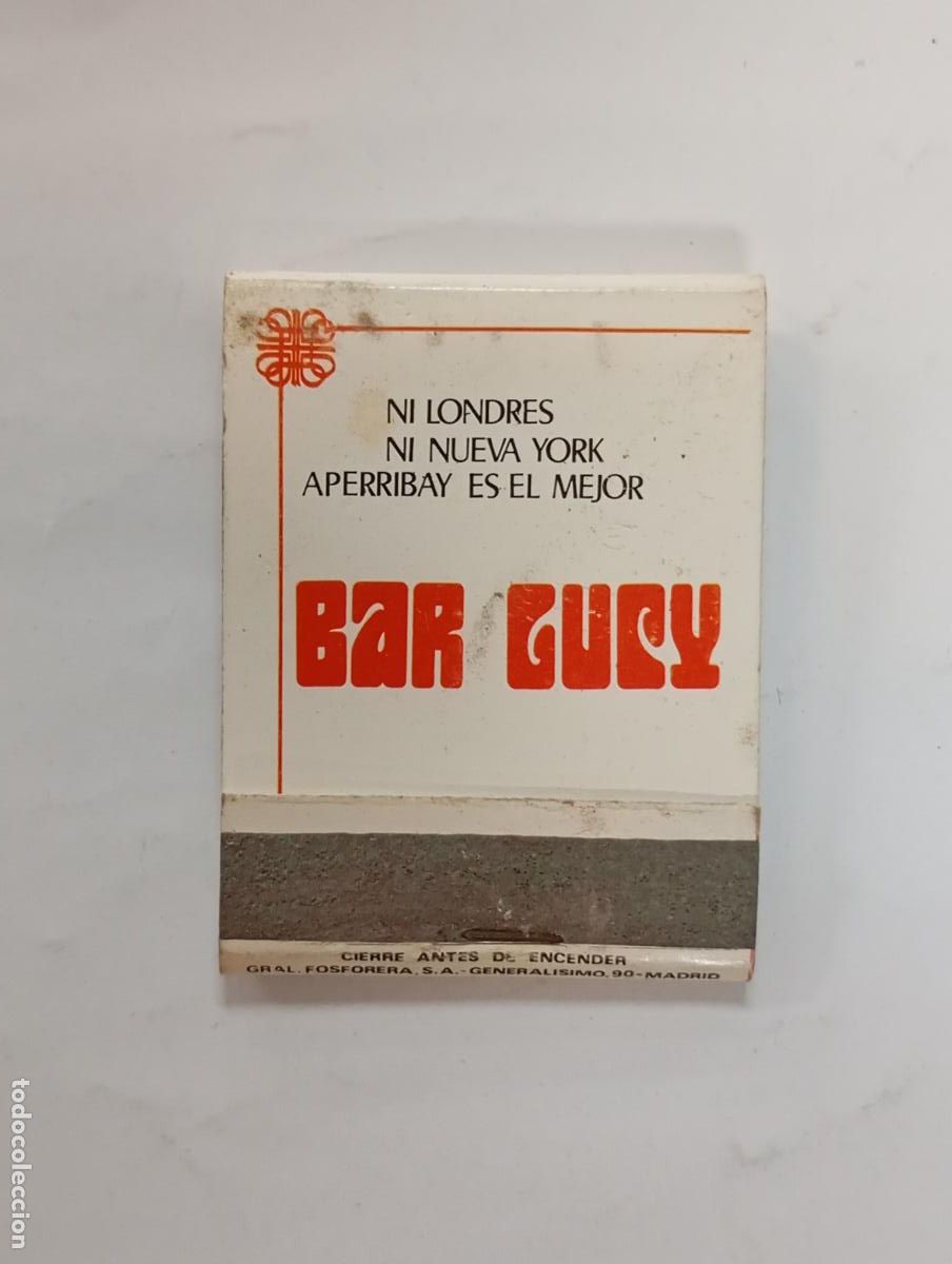 Cajas de cerillas: CAJA DE CERILLAS BAR LUCY BILBAO. PN19