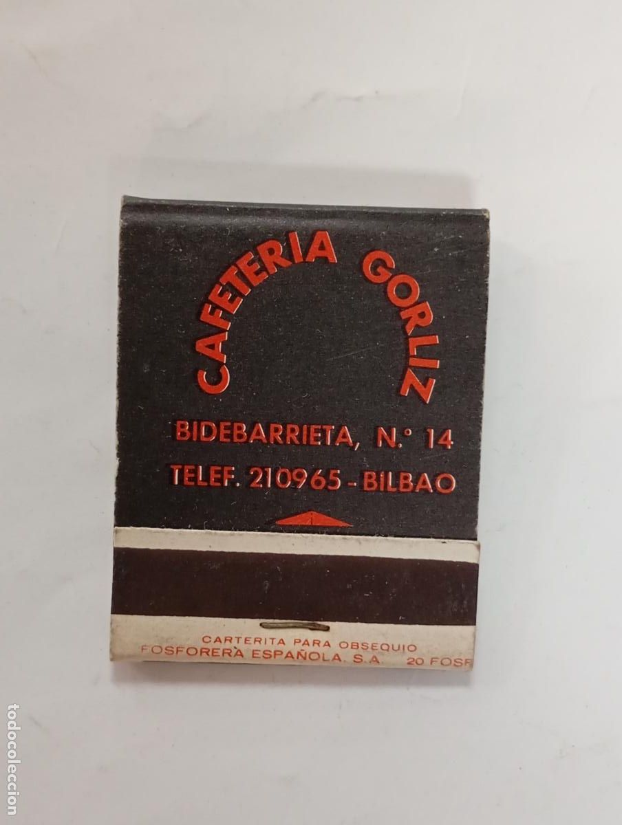 Cajas de cerillas: CAJA DE CERILLAS CAFETER&Iacute;A GORLIZ BILBAO. PN19