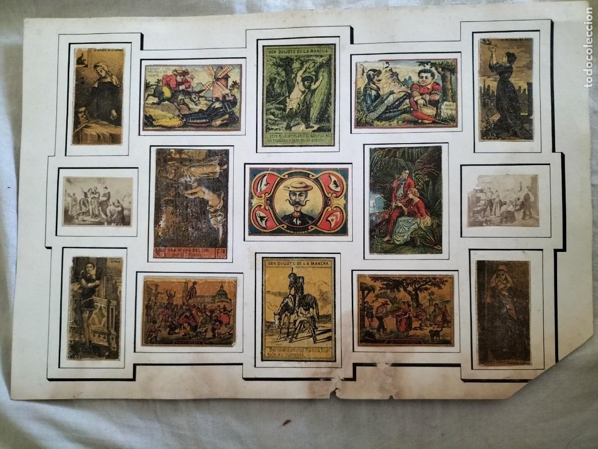 Cajas de cerillas: LAMINA CON 15 envueltas -CROMOS DEL S. XIX DE CAJAS DE CERILLAS