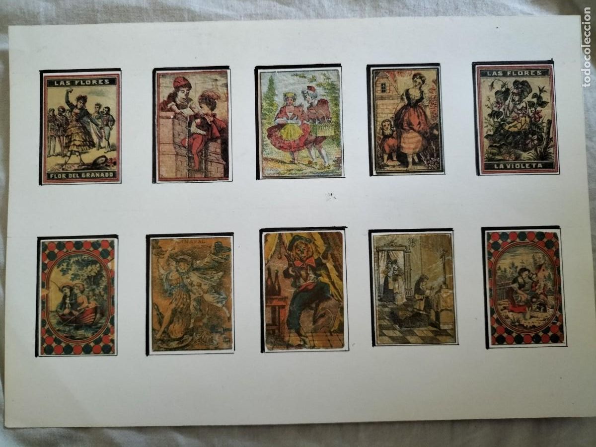 Cajas de cerillas: LAMINA CON 10 envueltas -CROMOS DEL S. XIX DE CAJAS DE CERILLAS