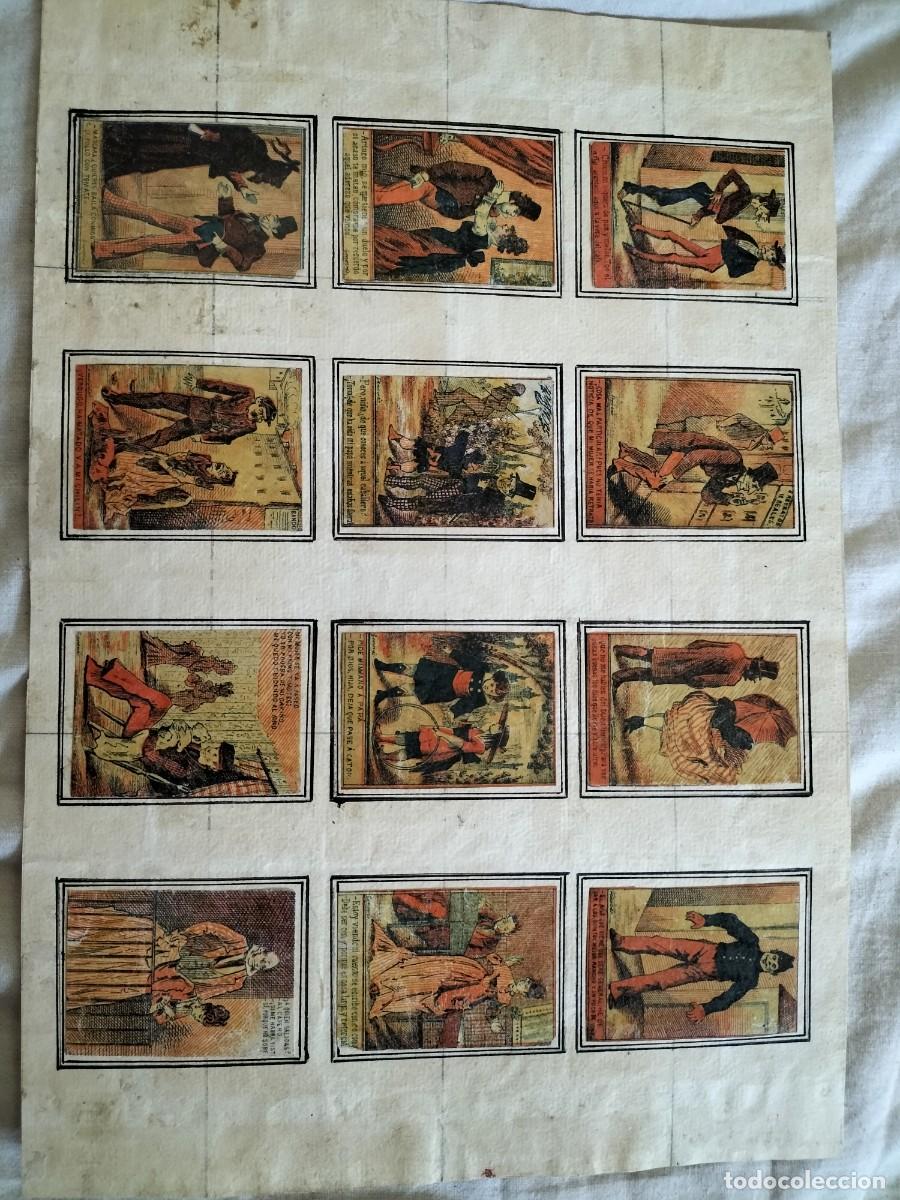Cajas de cerillas: LAMINA CON 12 etiquetas CROMOS DEL S. XIX DE CAJAS DE CERILLAS