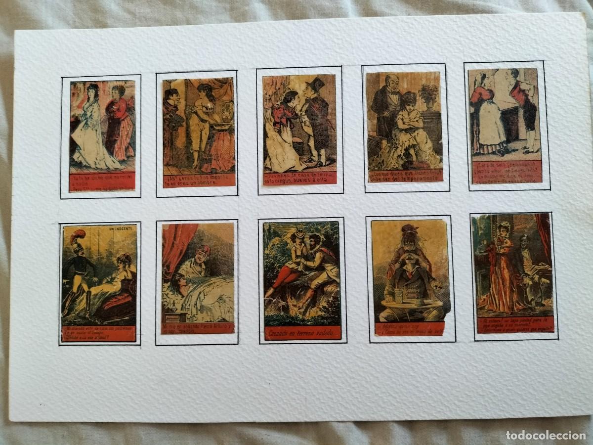Cajas de cerillas: LAMINA CON 10 etiquetas CROMOS DEL S. XIX DE CAJAS DE CERILLAS