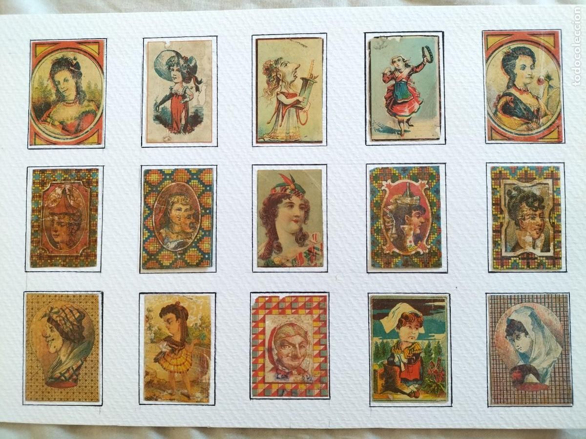 Cajas de cerillas: LAMINA CON 15 etiquetas CROMOS DEL S. XIX DE CAJAS DE CERILLAS