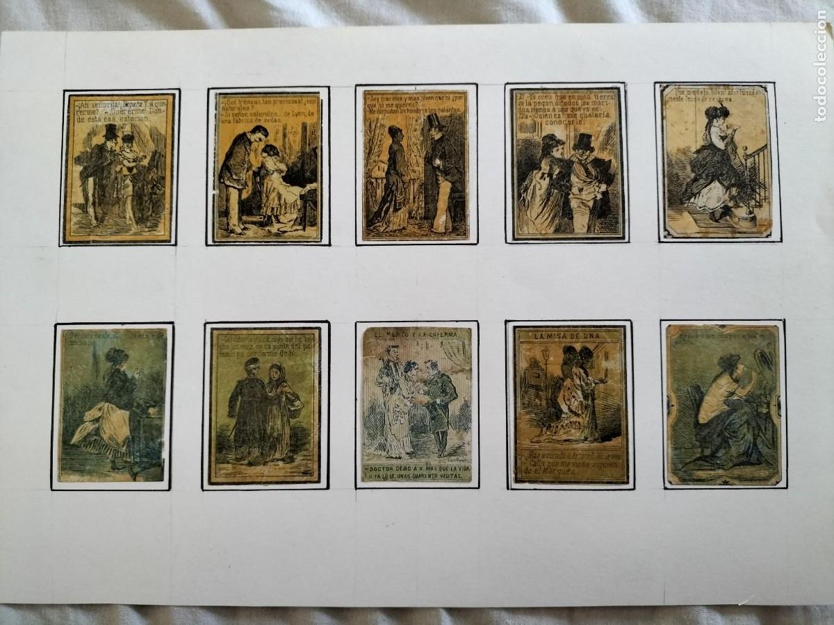 Cajas de cerillas: LAMINA CON 10 etiquetas CROMOS DEL S. XIX DE CAJAS DE CERILLAS