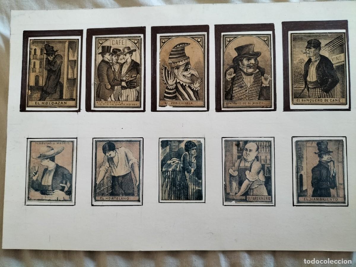 Cajas de cerillas: LAMINA CON 10 etiquetas CROMOS DEL S. XIX DE CAJAS DE CERILLAS