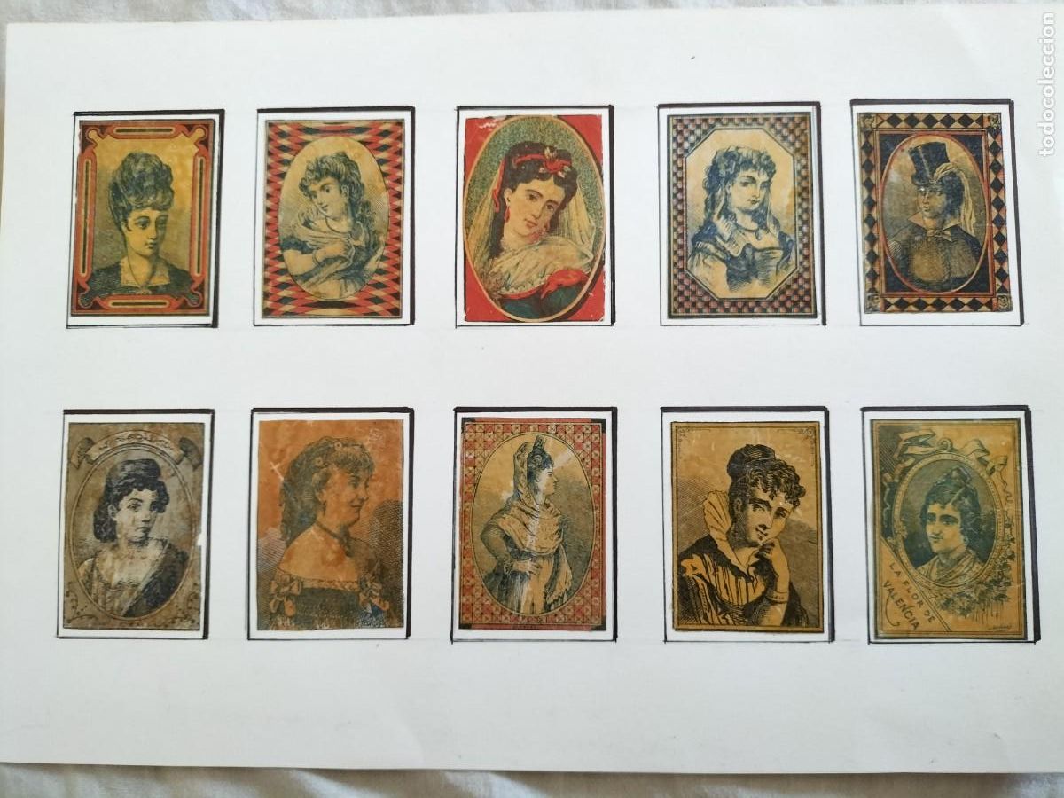 Cajas de cerillas: LAMINA CON 21 CROMOS DEL S. XIX DE CAJAS DE CERILLAS