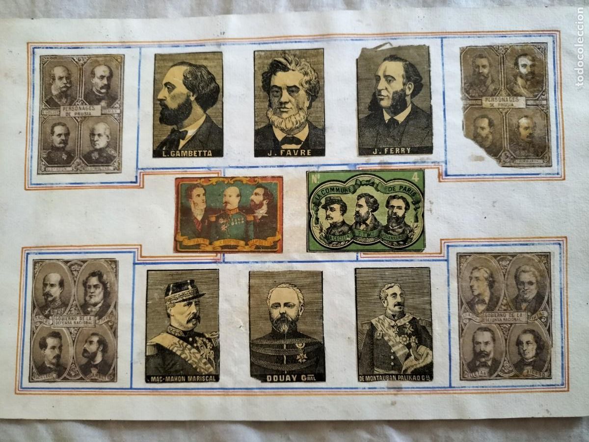 Cajas de cerillas: LAMINA CON 12 CROMOS DEL S. XIX DE CAJAS DE CERILLAS