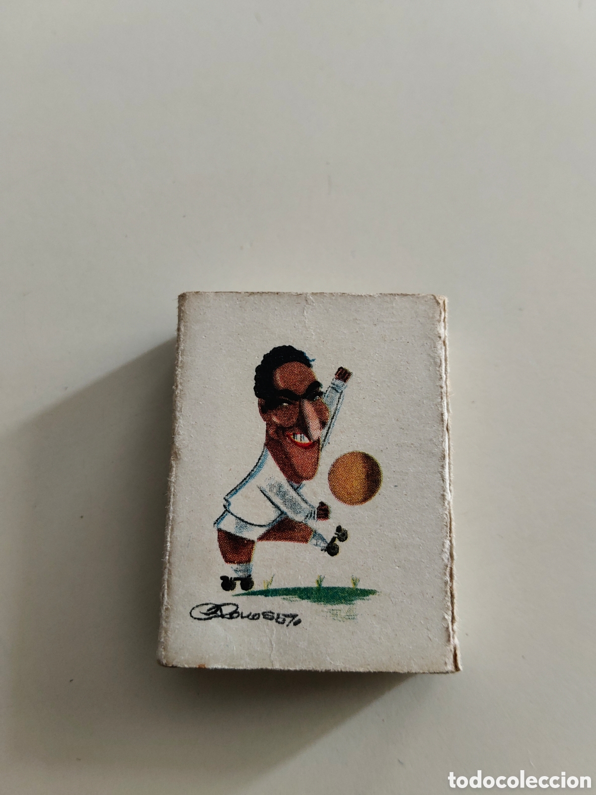 Cajas de cerillas: Caja de cerillas a&ntilde;o 1959 Jugador futbol Gento Real Madrid Caricatura del dibujante Cronos N&uacute;mero 16
