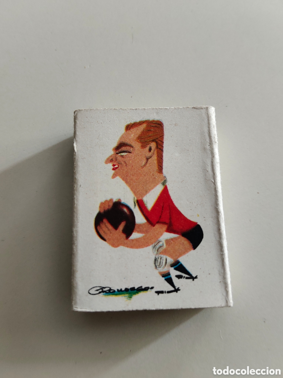 Cajas de cerillas: Caja de cerillas a&ntilde;o 1960 Jugador futbol Zamora RCD Mallorca Caricatura dibujante Cronos N&uacute;mero 62