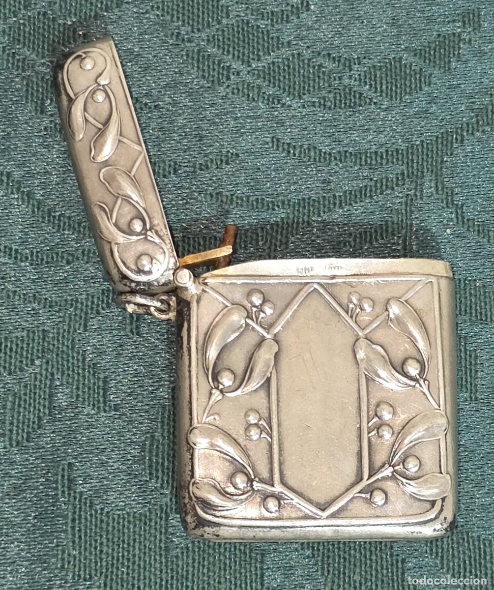 Streichholzschachteln: Estuche para cerillas de bolsillo en plata de ley