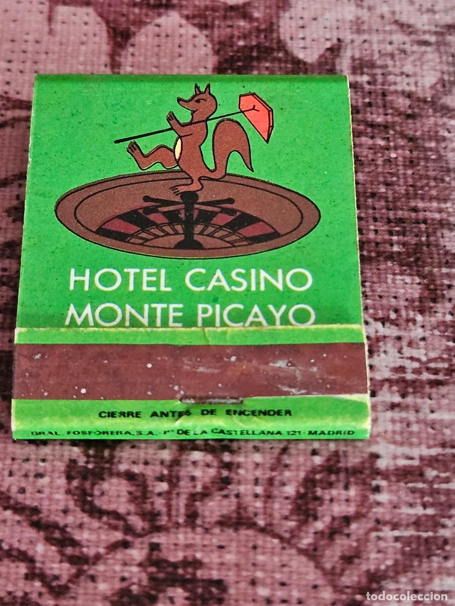 Cajas de cerillas: Antigua Caja De Cerillas Del Hotel Casino Monte Picayo En Puzol (Valencia), Esta Llena.