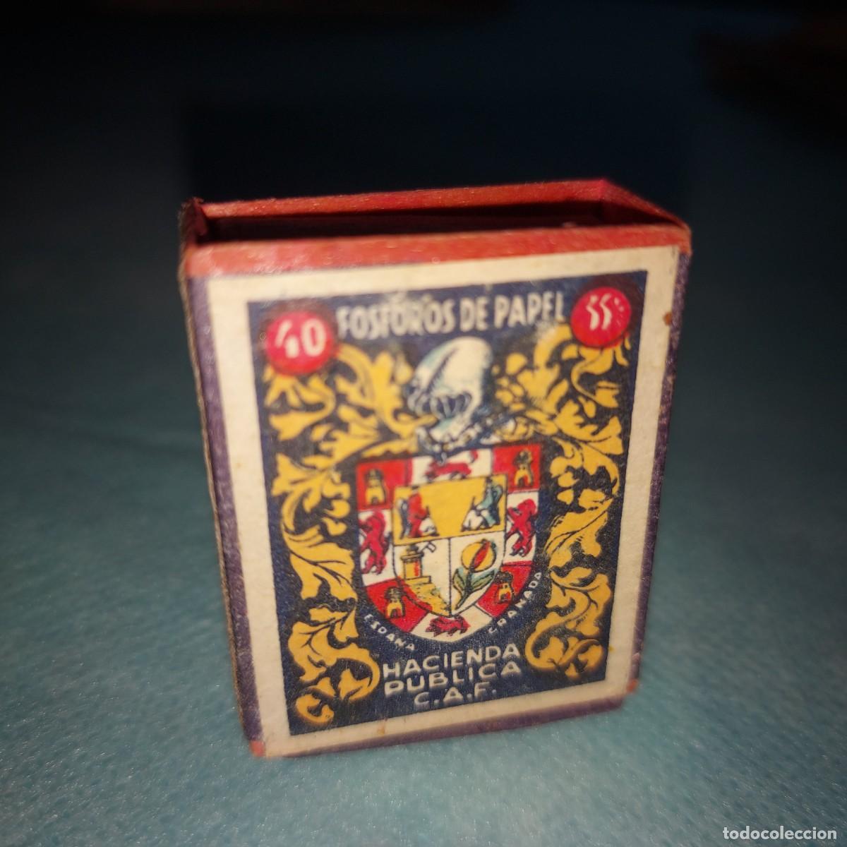 Cajas de cerillas: CAJA DE CERILLAS HACIENDA PUBLICA, ESCUDO HERALDICO