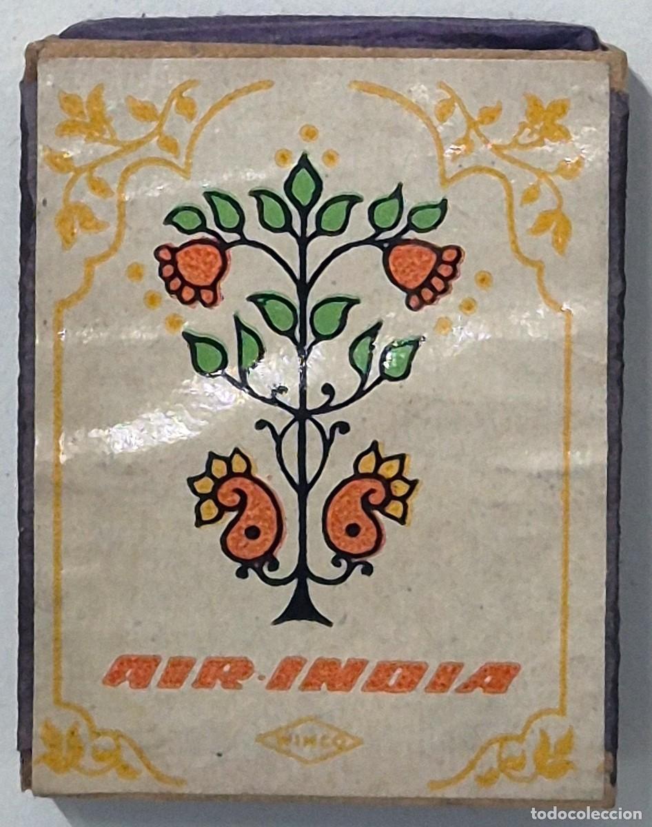 Cajas de cerillas: Caja de cerillas Air India. D&eacute;cada de los 60/70. Completa