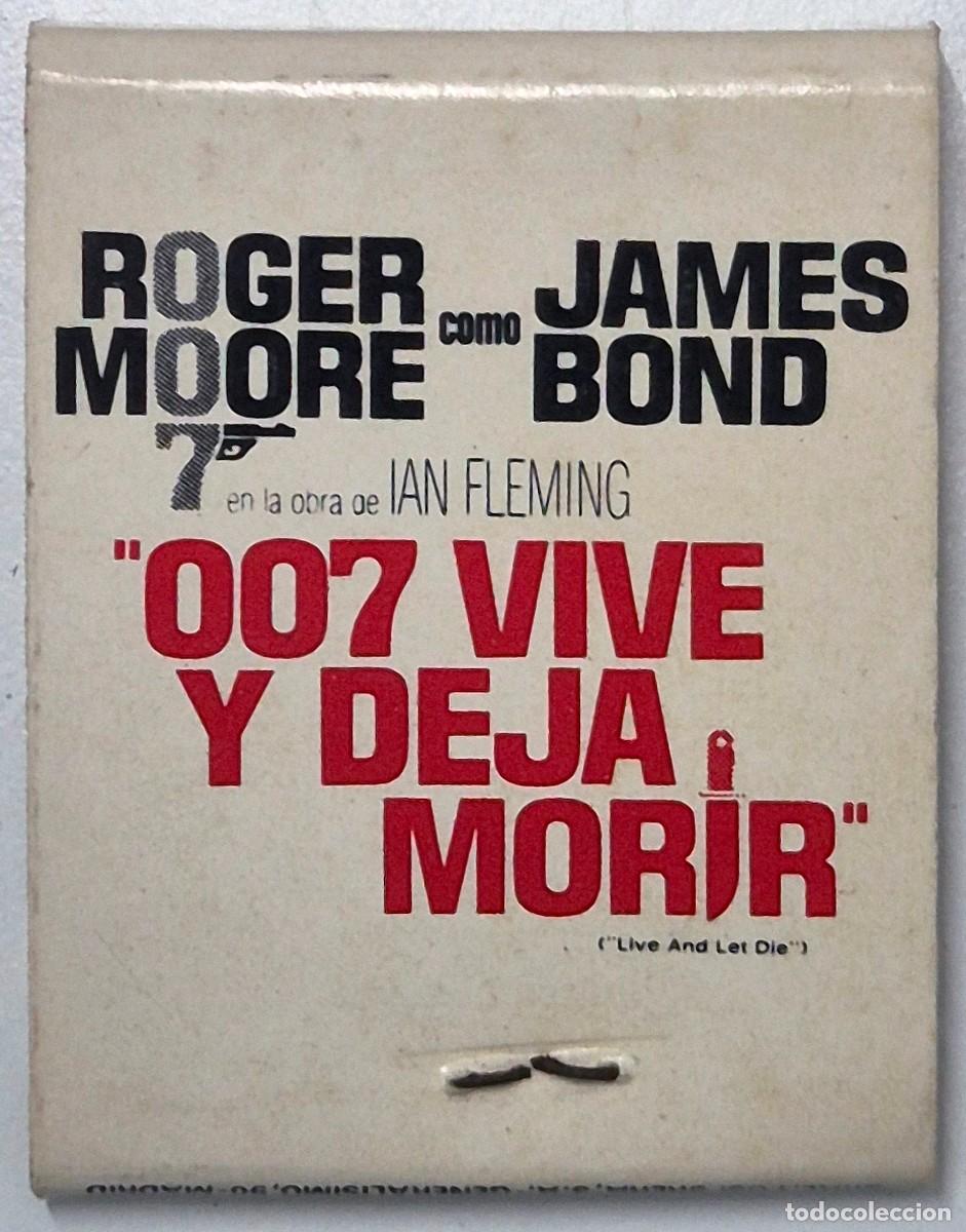 Cajas de cerillas: Caja de cerillas promocional James Bond 007 vive y deja morir. D&eacute;cada de los 70. Completa