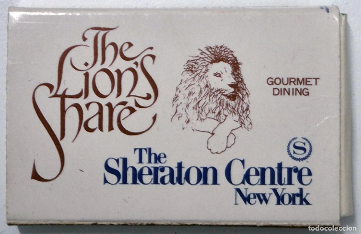 Cajas de cerillas: Caja de cerillas USA. The Lion's Share en el The Sheraton Centre (New York) Completa