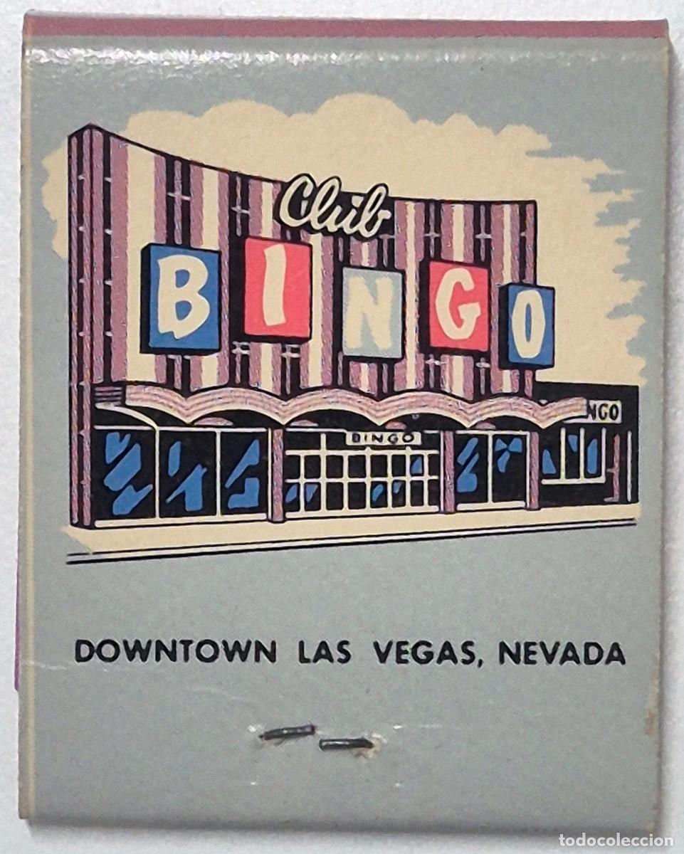 Cajas de cerillas: Caja de cerillas USA. Club Bingo (Las Vegas) D&eacute;cada de los 60/70. Completa
