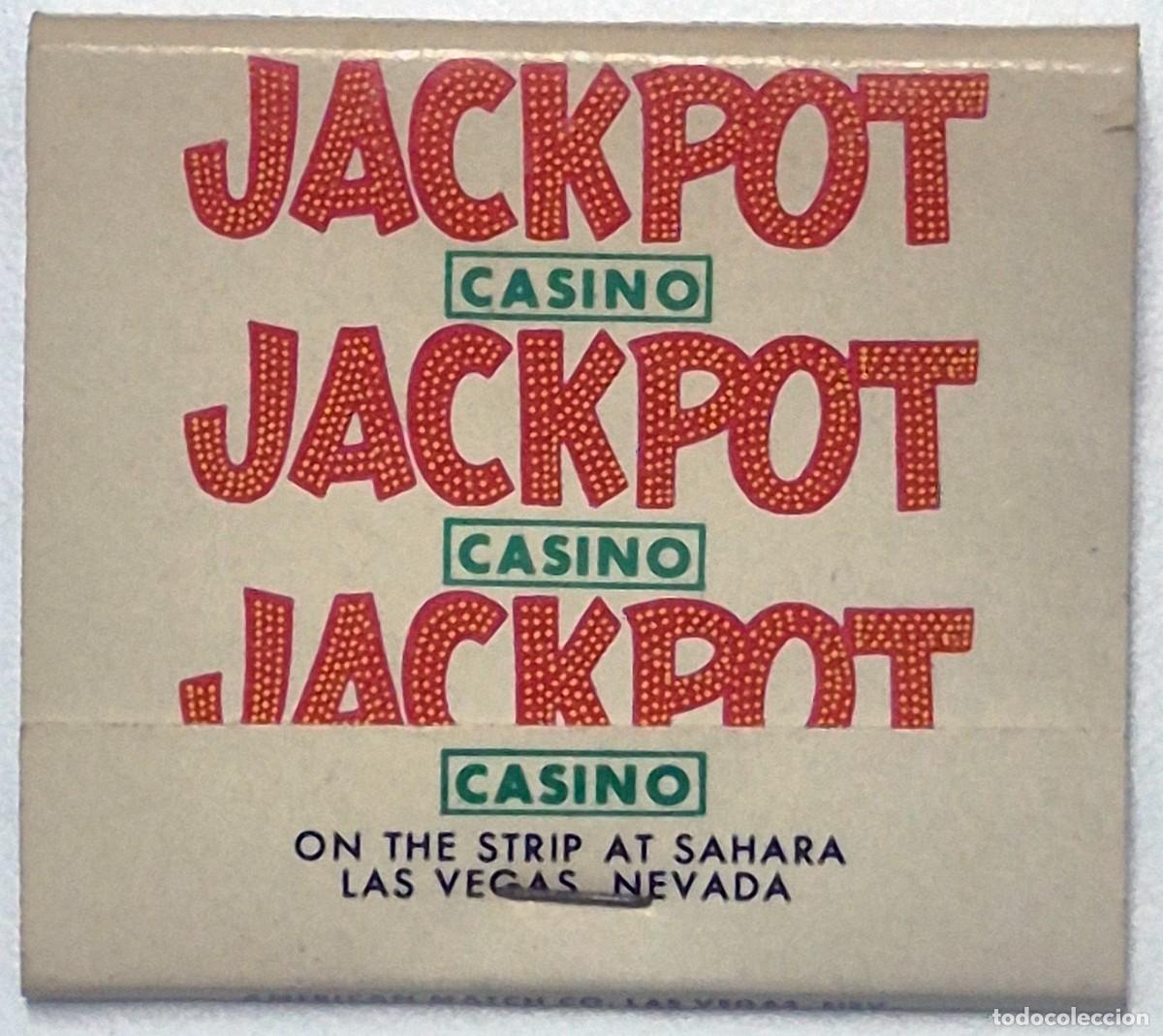 Cajas de cerillas: Caja de cerillas USA. Jackpot Casino (Las Vegas) D&eacute;cada de los 60/70. Completa