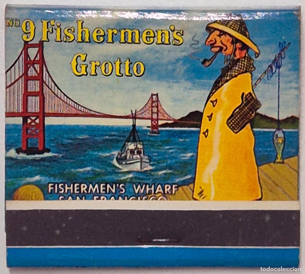 Matchboxes: Caja de cerillas USA. No. 9 Fishermen's Grotto (San Francisco) D&eacute;cada de los 60/70. Completa
