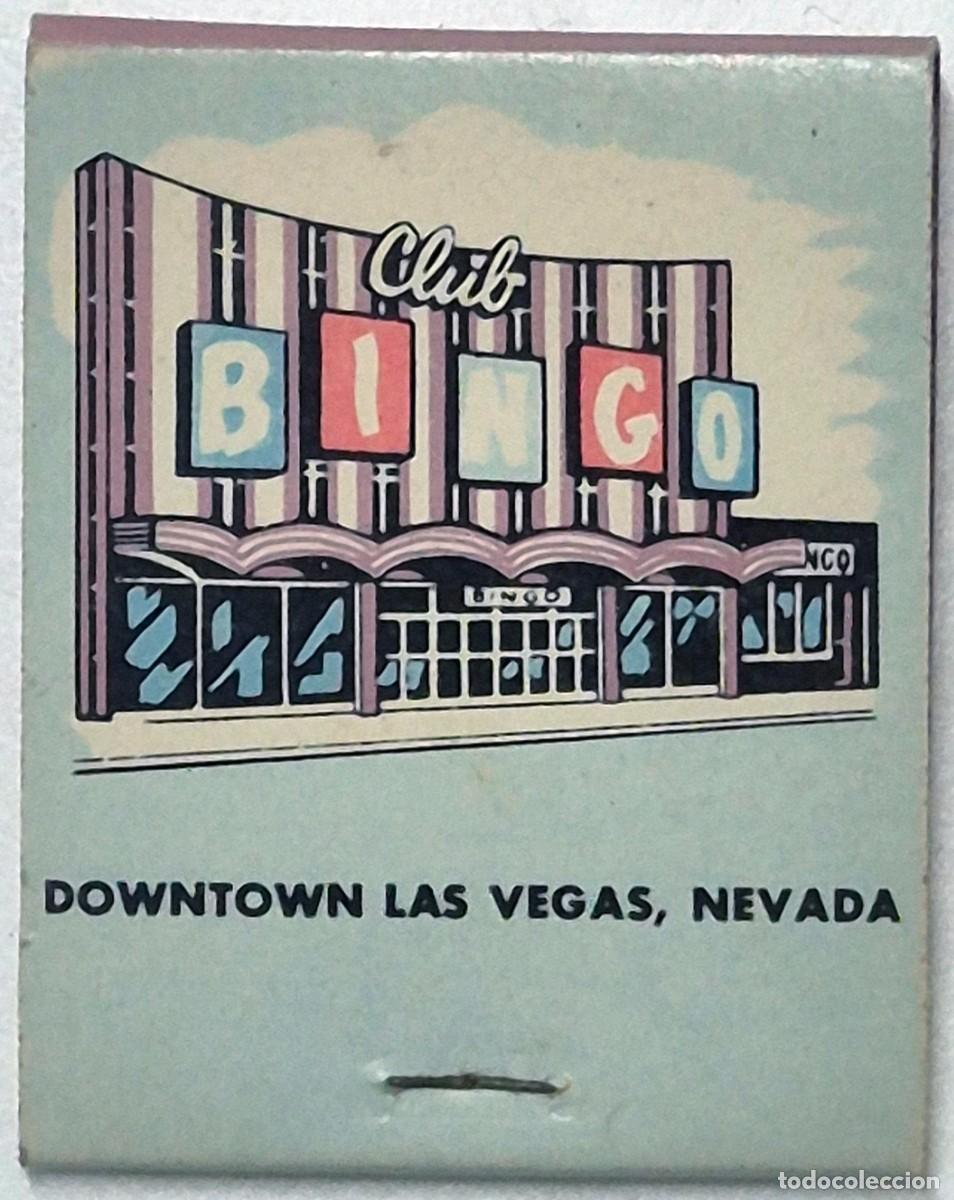 Cajas de cerillas: Caja de cerillas USA. Club Bingo (Las Vegas) D&eacute;cada de los 60/70. Completa