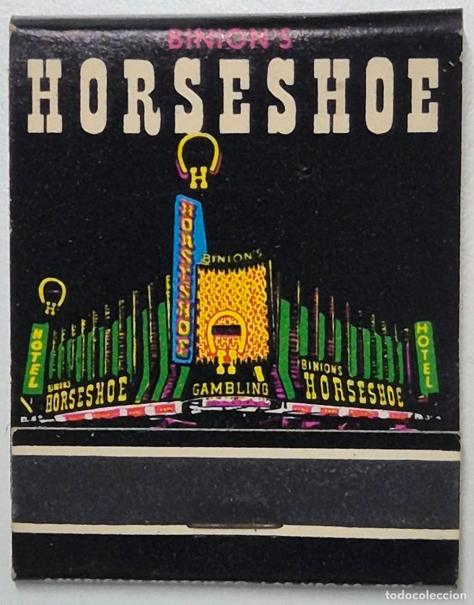 Cajas de cerillas: Caja de cerillas USA. Binion's Horseshoe (Las Vegas) D&eacute;cada de los 60/70. Completa