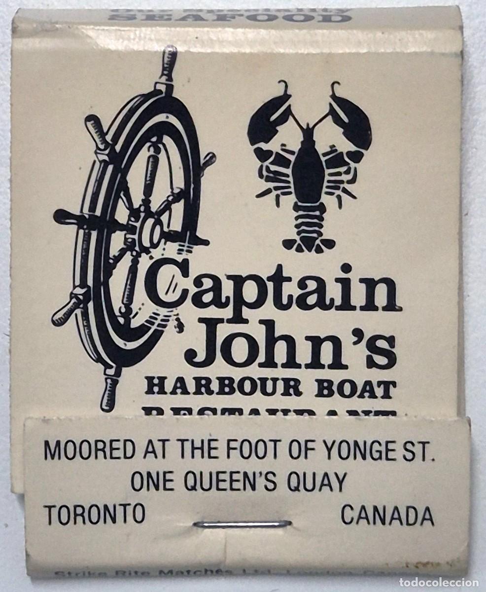 Cajas de cerillas: Caja de cerillas Canad&aacute;. Captain John's Harbour Boat Restaurant (Toronto) Completa