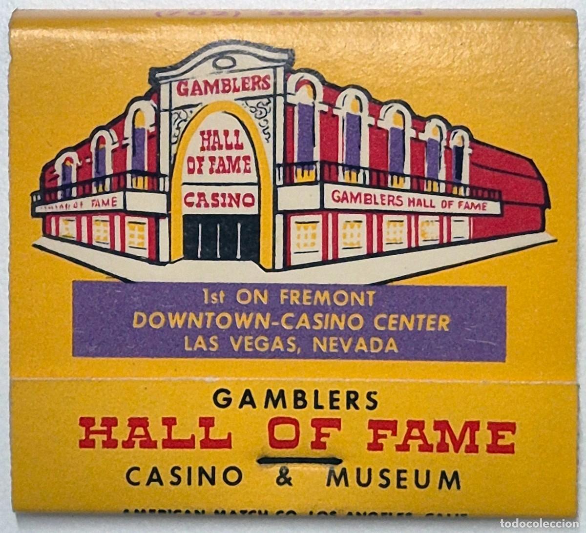 Cajas de cerillas: Caja de cerillas USA. Gamblers Hall of Fame Casino & Museum (Las Vegas) D&eacute;cada de los 60/70