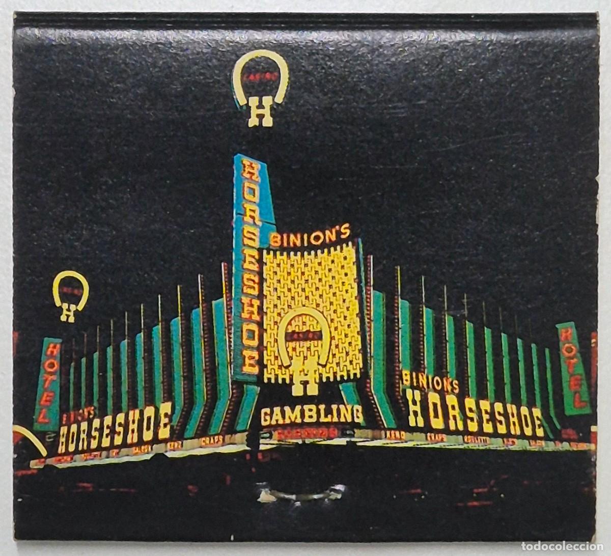 Cajas de cerillas: Caja de cerillas USA. Binion's Horseshoe (Las Vegas) D&eacute;cada de los 60/70