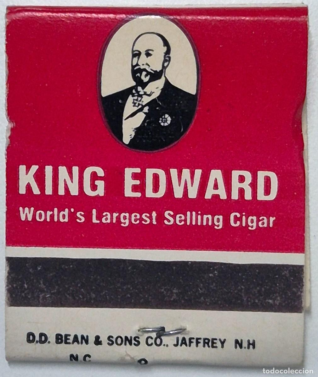 Cajas de cerillas: Caja de cerillas USA. King Edward World's Largest Selling Cigar. D&eacute;cada de los 60/70. Completa