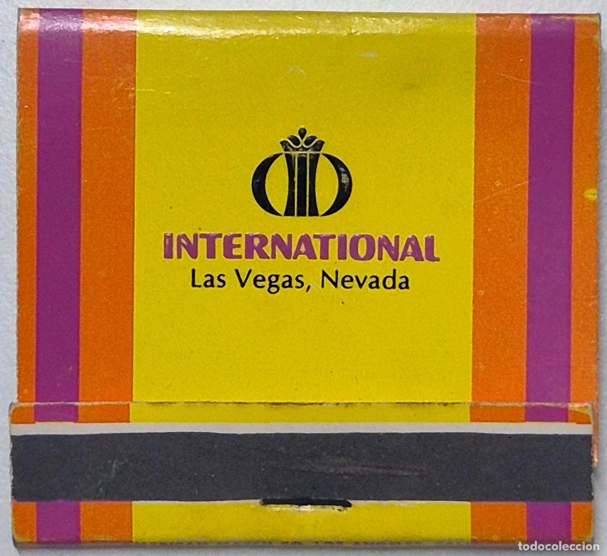 Cajas de cerillas: Caja de cerillas USA. Hotel International (Las Vegas) D&eacute;cada de los 60/70. Completa