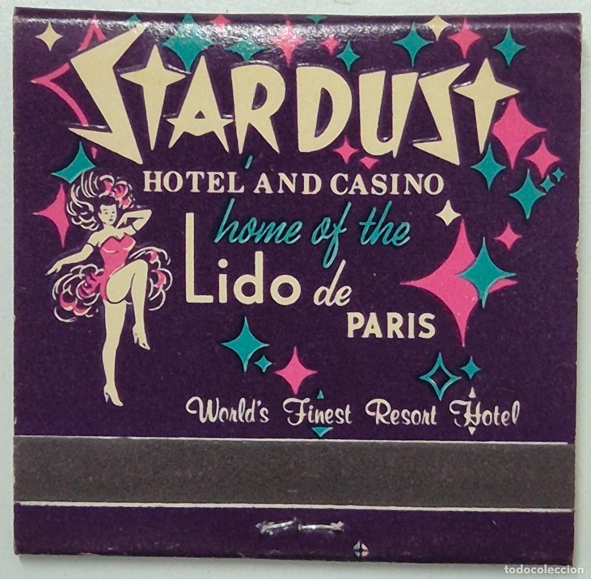 Cajas de cerillas: Caja de cerillas USA. Stardust Hotel & Casino (Las Vegas) D&eacute;cada de los 60/70. Completa