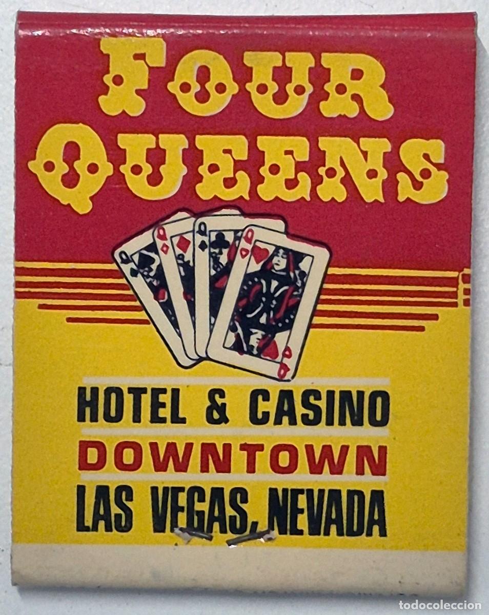Cajas de cerillas: Caja de cerillas USA. Four Queens Hotel & Casino (Las Vegas) D&eacute;cada de los 60/70. Completa