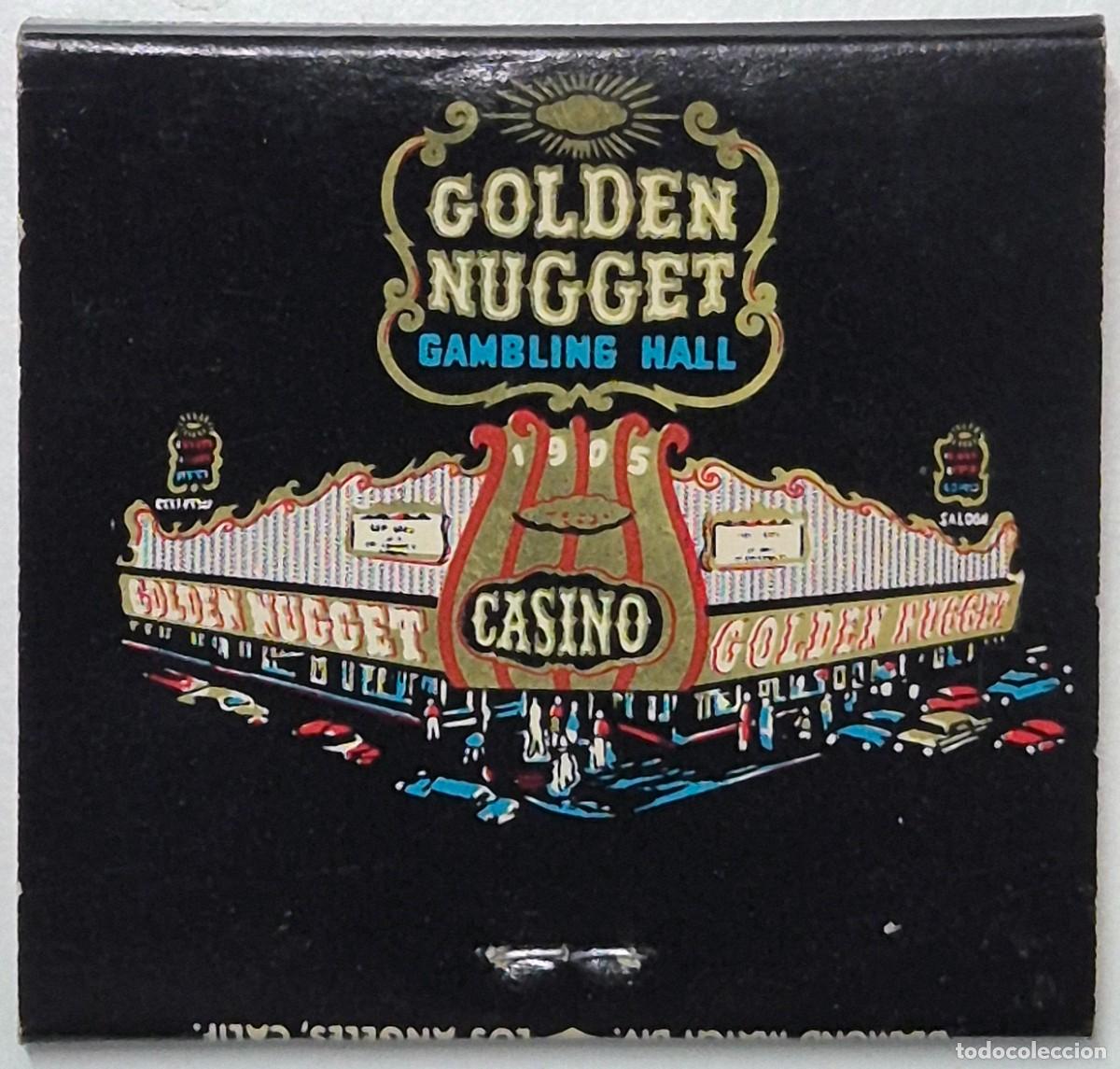 Cajas de cerillas: Caja de cerillas USA. Golden Nugget Gambling Hall Casino (Las Vegas) D&eacute;cada de los 60/70. Completa