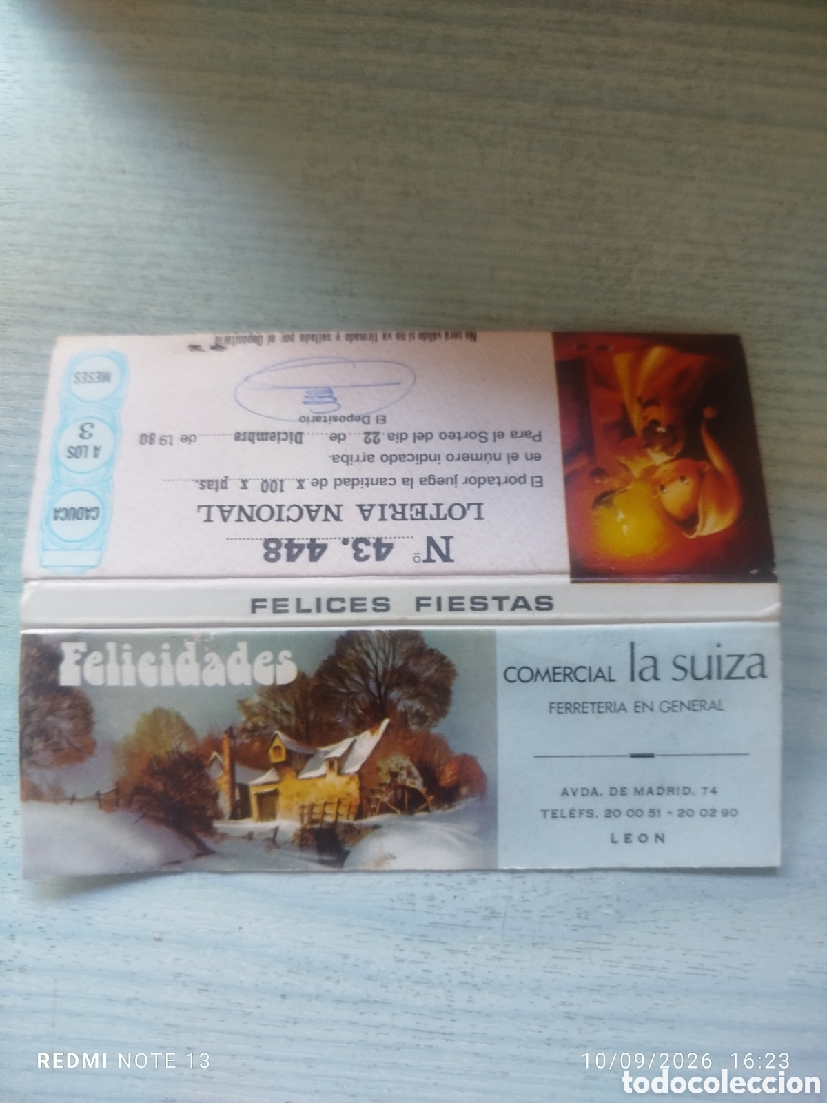 Cajas de cerillas: CAJA CERILLAS ...comercial la suiza LEON--1980