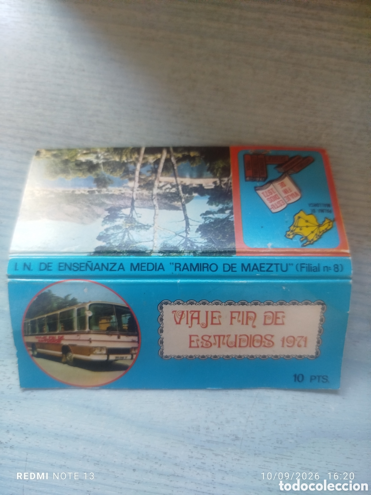 Cajas de cerillas: CAJA CERILLAS .viaje fin curos 1971 i.n e.RAMIRO DE MAEZTU