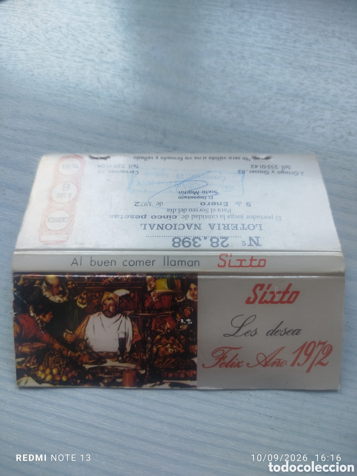 Cajas de cerillas: CAJA CERILLAS .restaurante SIXTO--MADRID 1972
