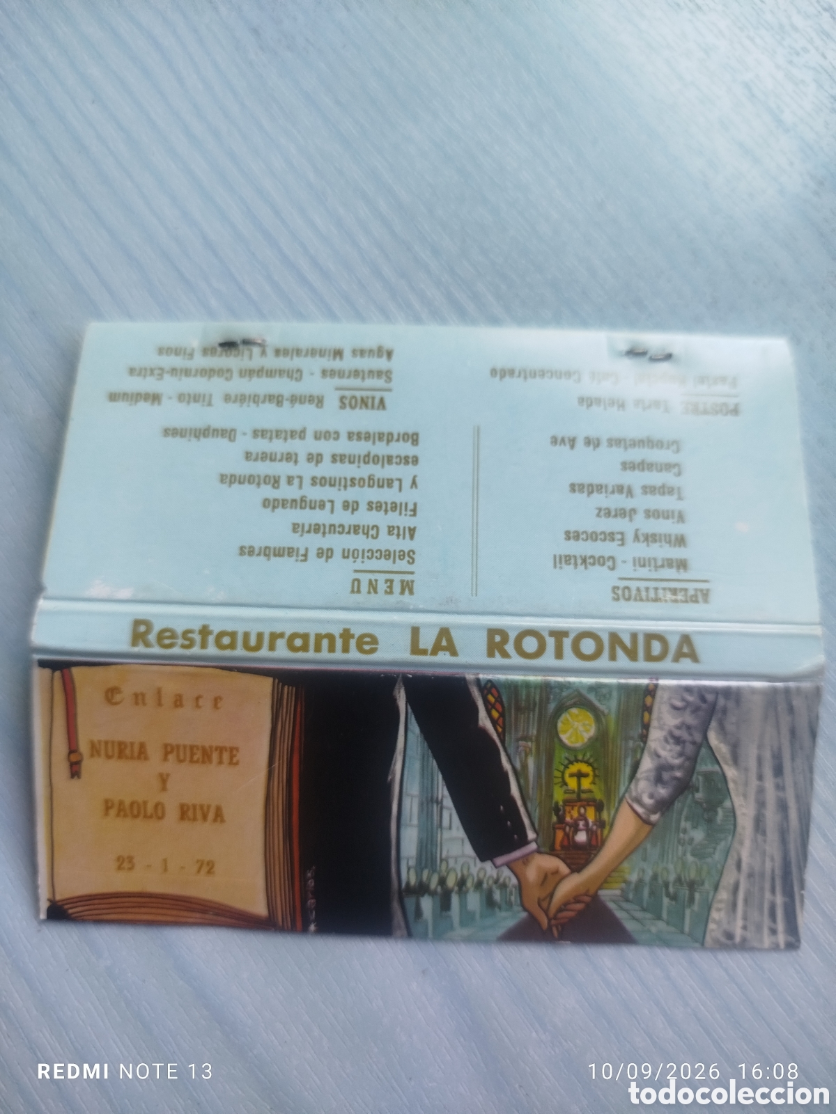 Cajas de cerillas: CAJA CERILLAS .ENLACE RESTAURANTE LA ROTONDA 1972