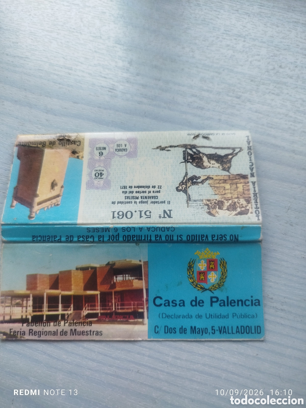 Cajas de cerillas: CAJA CERILLAS .Casa Palencia en Valladolid 1971