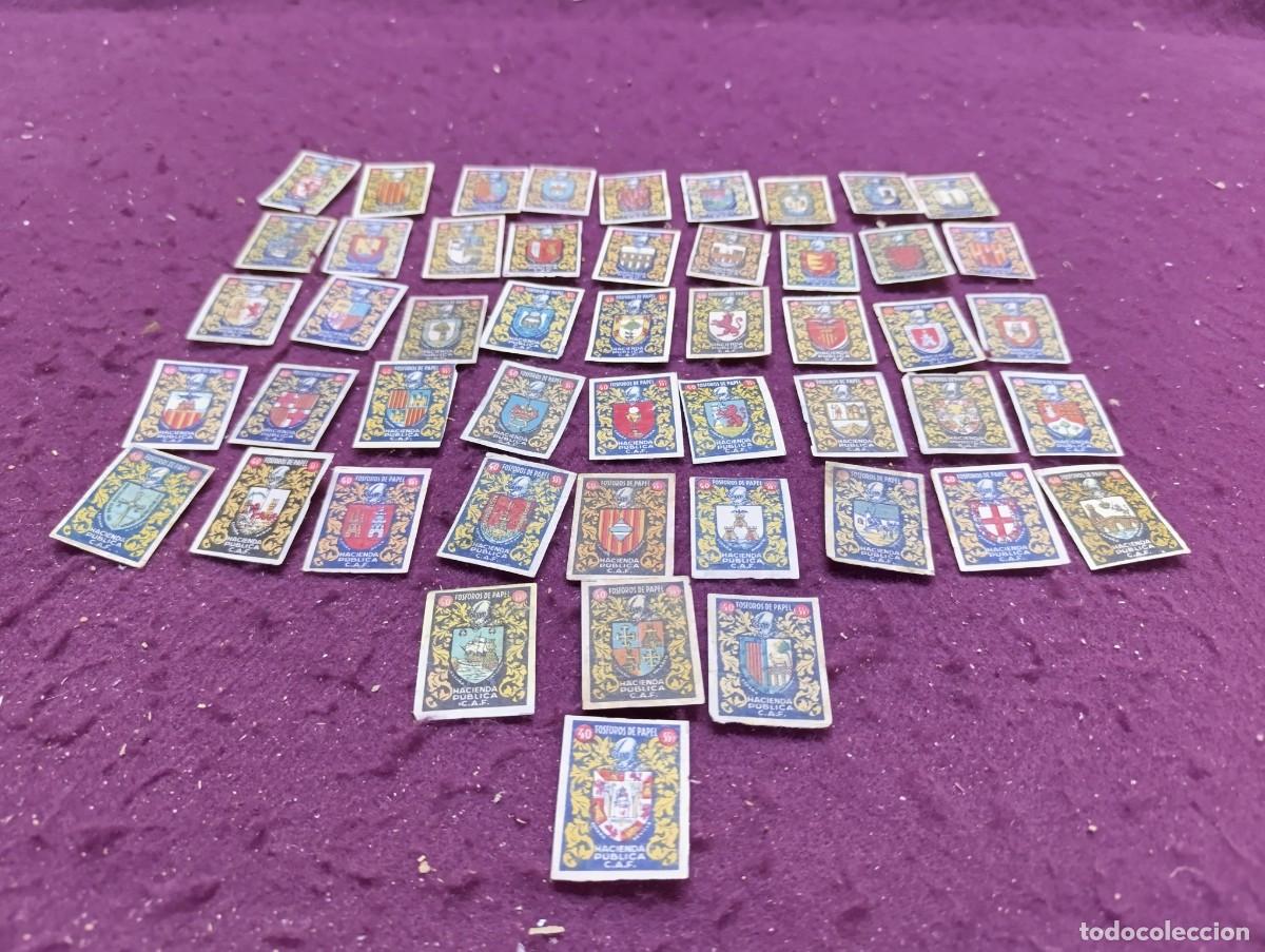 Cajas de cerillas: Lote de Cubiertas de Cajas de Cerillas, Escudos de Provincias Espa&ntilde;olas, 1940&acute;s