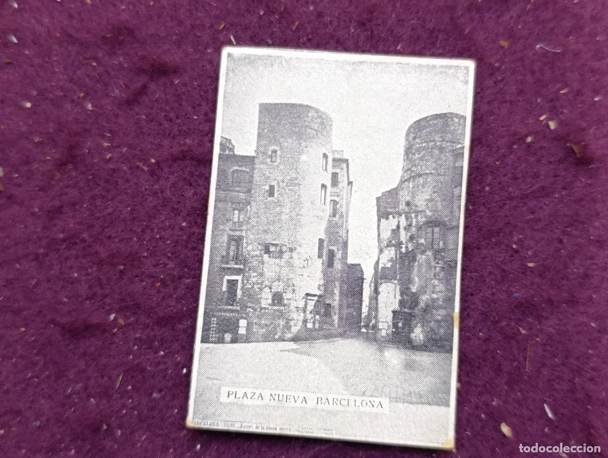 Streichholzschachteln: Cubierta de Caja de Cerilla, S. XIX, Plaza Nueva Barcelona, Espa&ntilde;a, publicidad tabacos al dorso